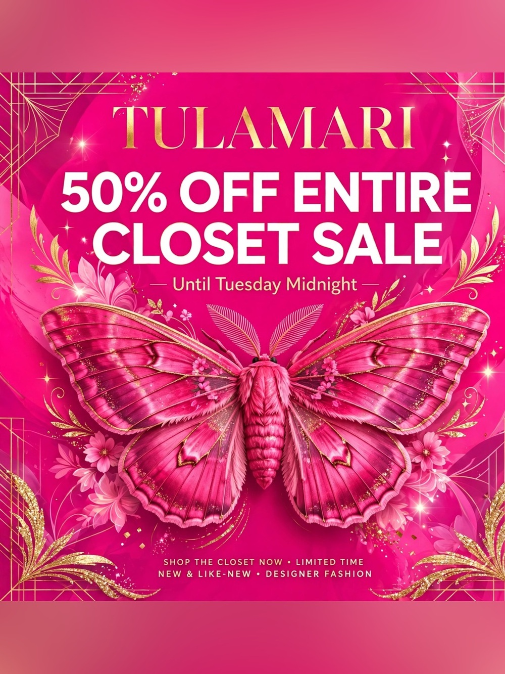 TULAMARI 50% OFF ENTIRE CLOSET - Until Tuesday Midnight